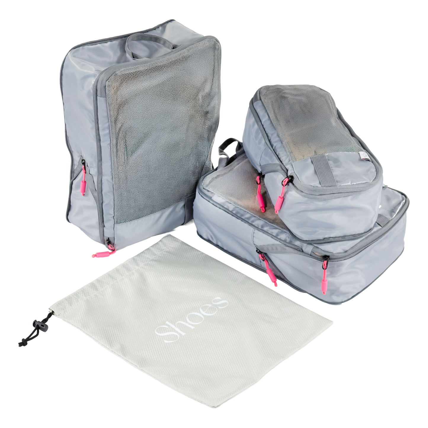 Ms. Jetsetter 2-Piece Expandable Luggage Set with Bonus Shoe Bag & 3-Piece Packing Cube Set