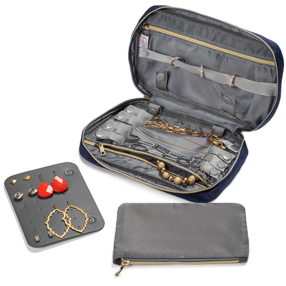 Ms. Jetsetter Quilted Travel Jewelry Organizer Set
