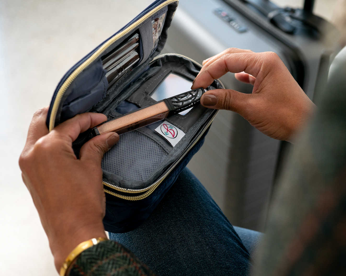 Travel Makeup Case with Mirror