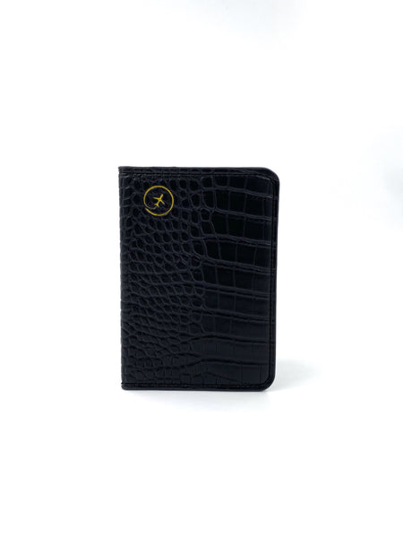 Abstract Leather Cardholder in NAVY MULTI