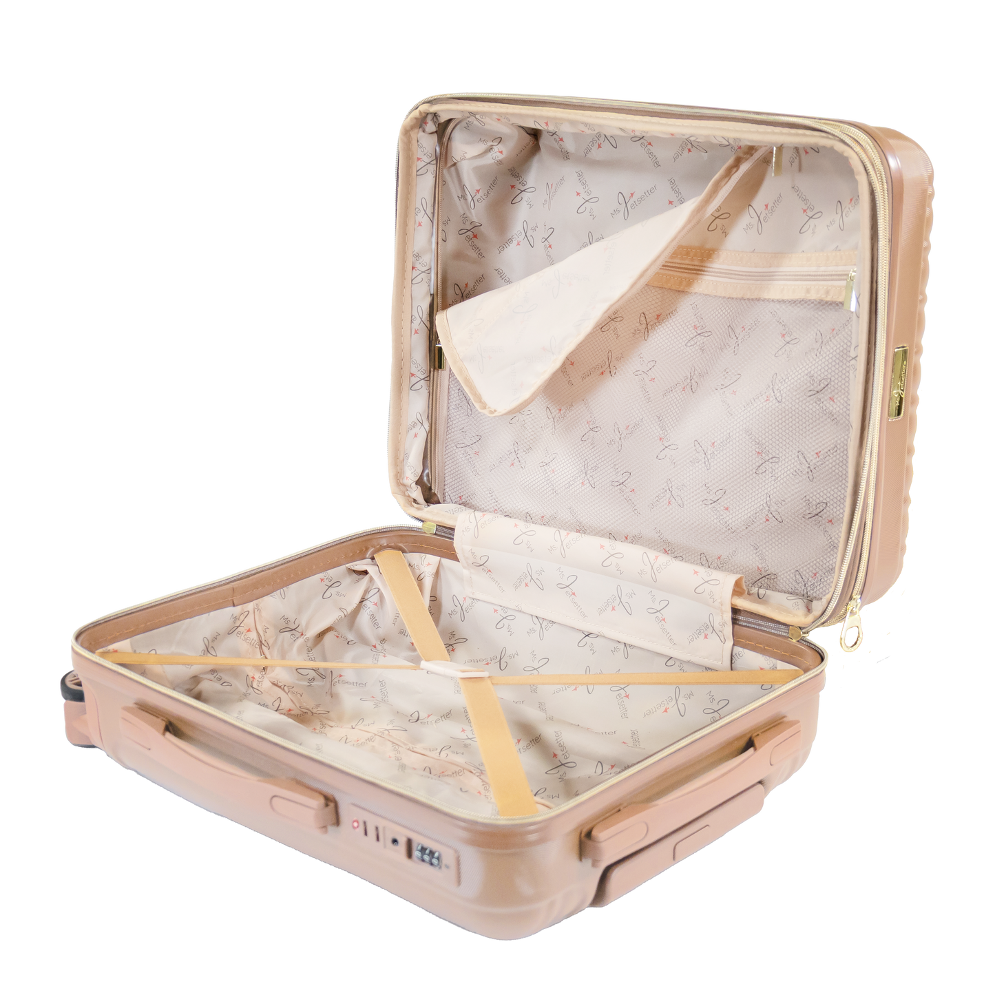 Ms. Jetsetter 2-Piece Expandable Luggage Set with Bonus Shoe Bag & 3-Piece Packing Cube Set