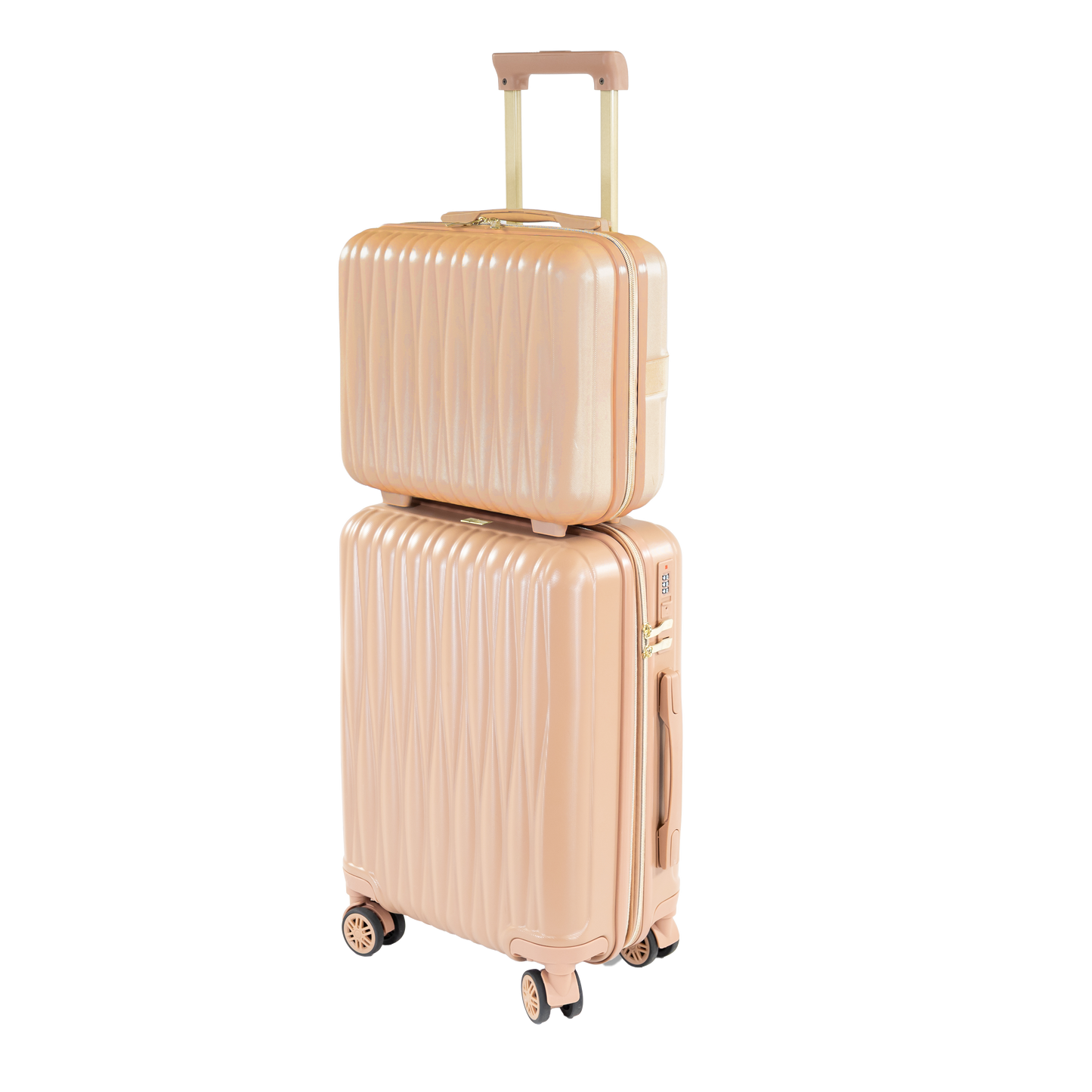 Ms. Jetsetter 2-Piece Expandable Luggage Set with Bonus Shoe Bag & 3-Piece Packing Cube Set