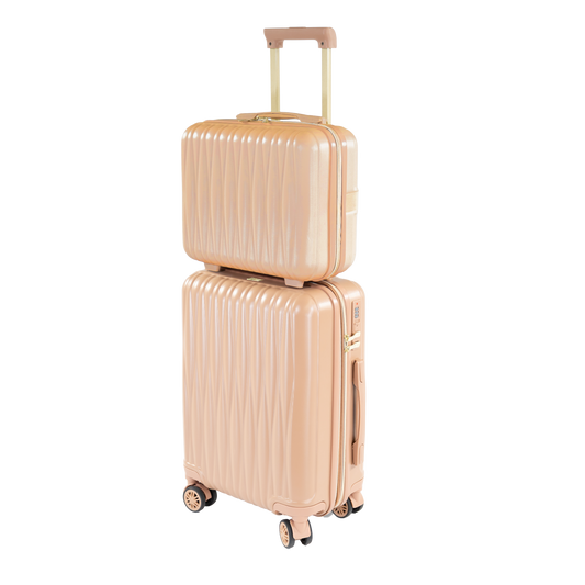 Ms. Jetsetter 2-Piece Expandable Luggage Set with Bonus Shoe Bag & 3-Piece Packing Cube Set