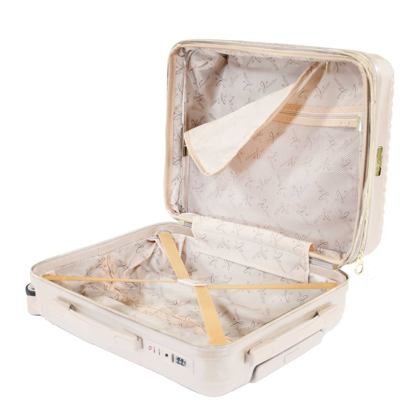 Ms. Jetsetter 2-Piece Expandable Luggage Set with Bonus Shoe Bag & 3-Piece Packing Cube Set