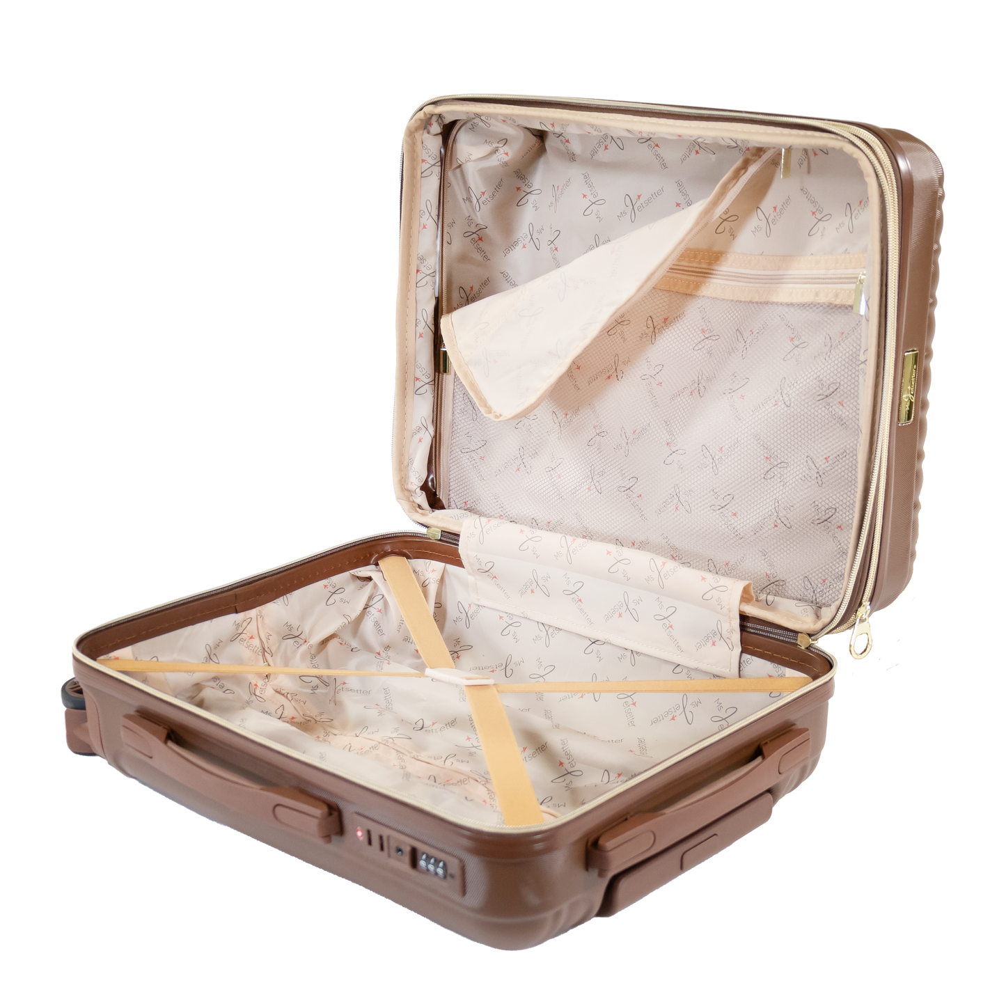 Ms. Jetsetter 2-Piece Expandable Luggage Set with Bonus Shoe Bag & 3-Piece Packing Cube Set