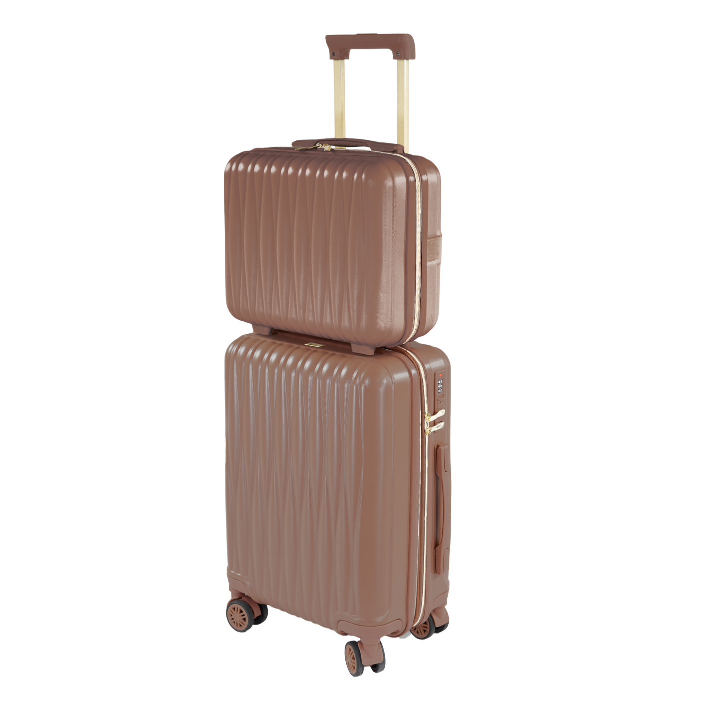 Ms. Jetsetter 2-Piece Expandable Luggage Set with Bonus Shoe Bag & 3-Piece Packing Cube Set