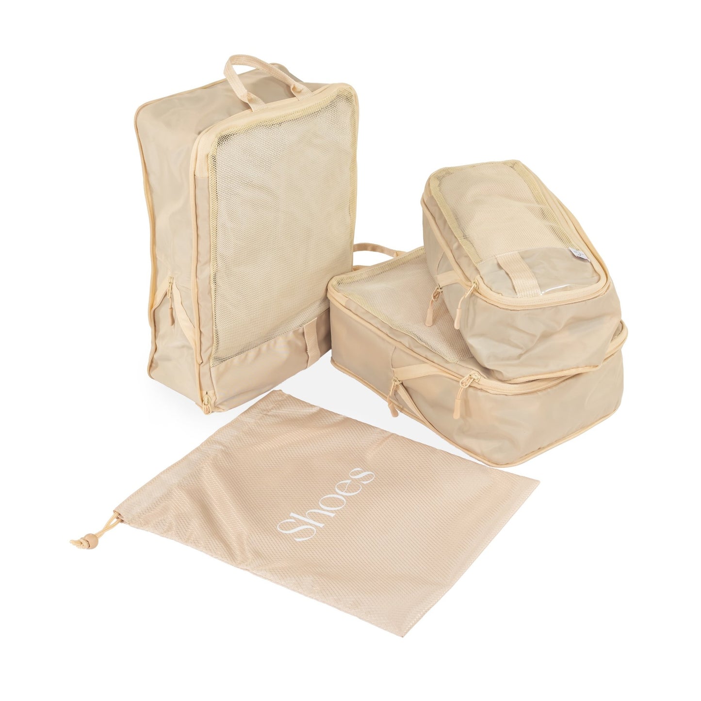 Ms. Jetsetter 2-Piece Expandable Luggage Set with Bonus Shoe Bag & 3-Piece Packing Cube Set
