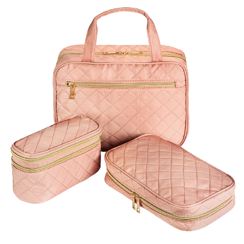 Ms. Jetsetter Rose Gold Travel Trio + 2-Piece Carry-On Luggage Set