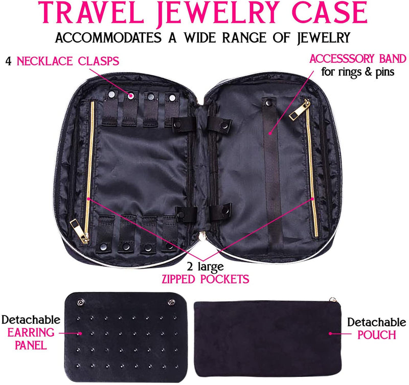 Stella & dot Travel Jewelry Case Black & Off White Travel Jewelry Case  Organizer